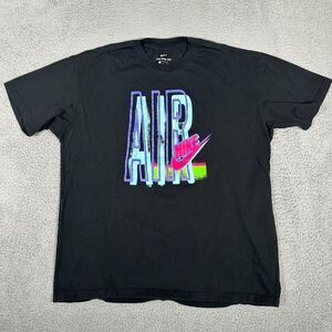 Nike Shirt Mens‎ Size Large Black Bright Air Archives Reissue Retro Short Sleeve